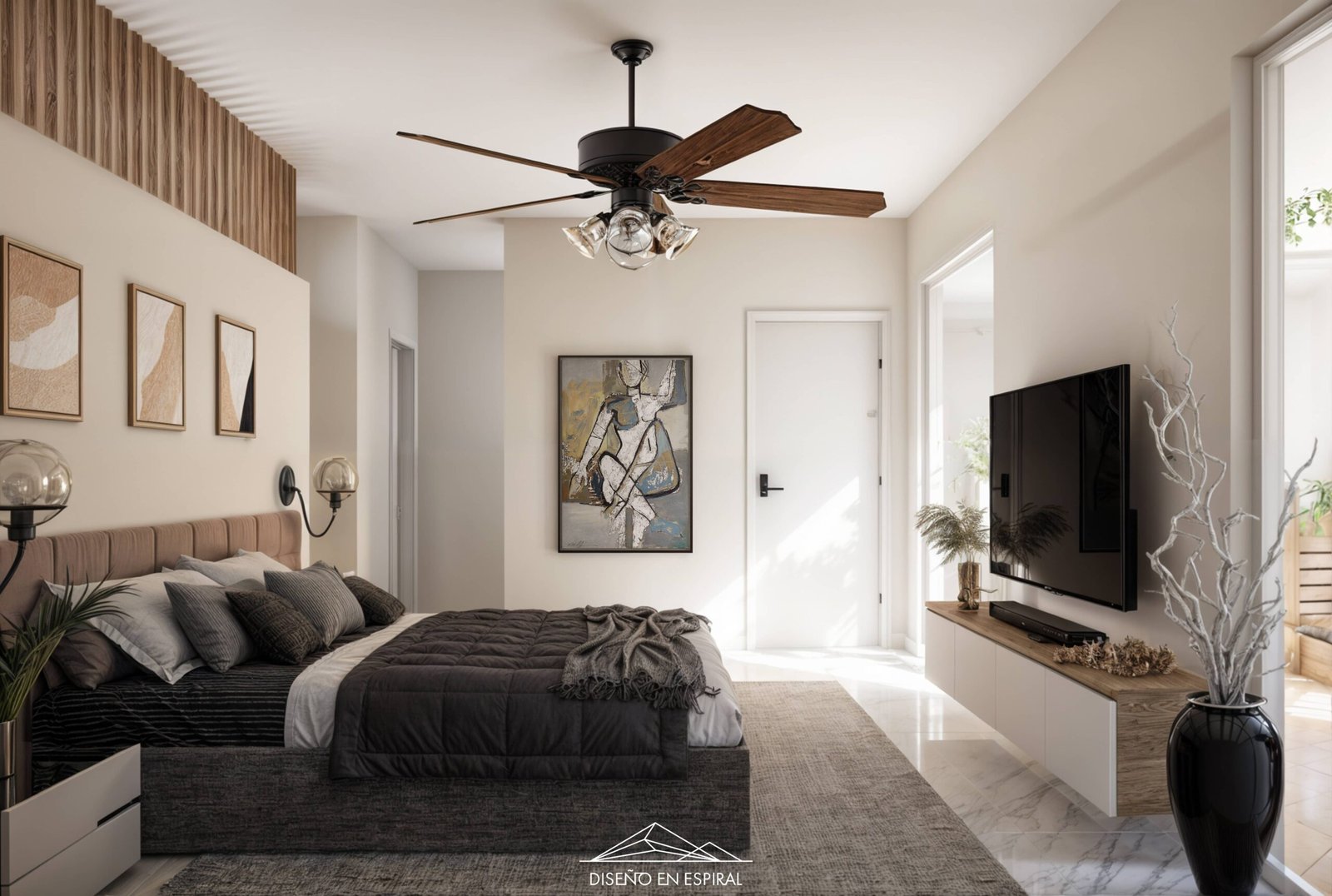 Recamara con diseño contemporáneo en Tijuana por Diseño en Espiral