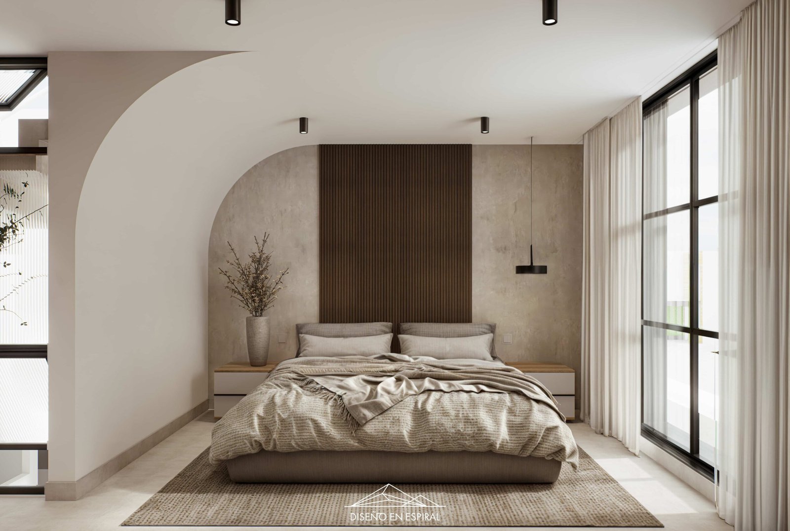 Recamara con diseño contemporáneo en Tijuana por Diseño en Espiral