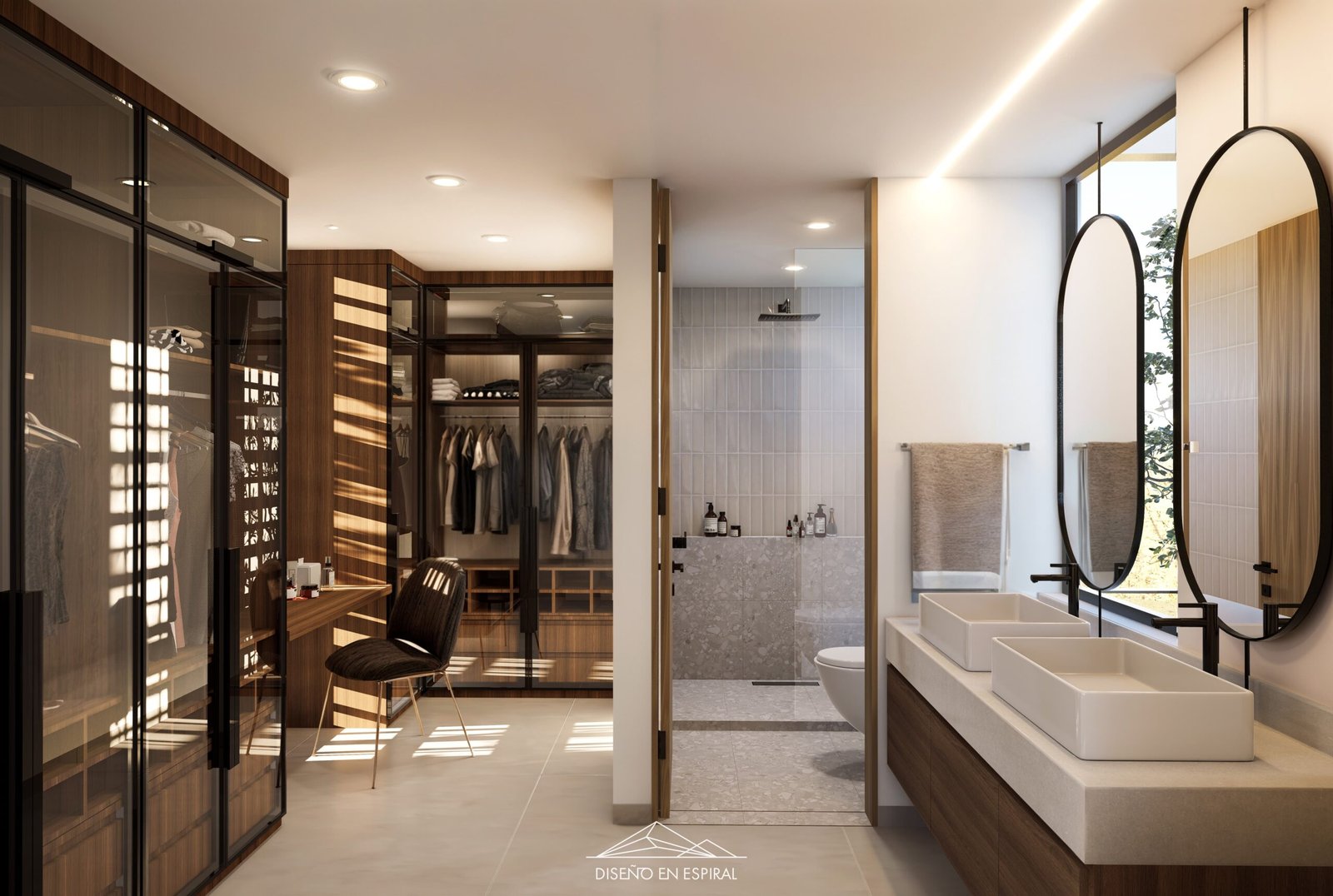 Vestidor con diseño contemporáneo en Tijuana por Diseño en Espiral