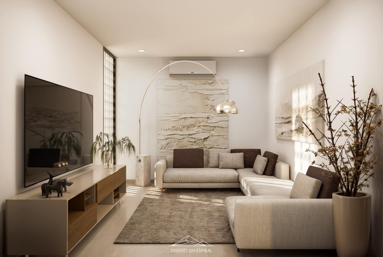 Sala con diseño contemporáneo en Tijuana por Diseño en Espiral