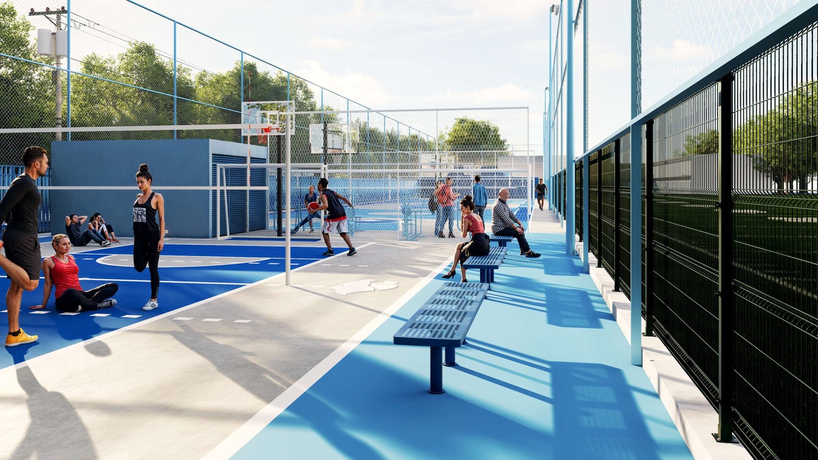 Deportivo de la Preparatoria Lázaro Cárdenas en Tijuana diseñada por Diseño en Espiral Arquitectura