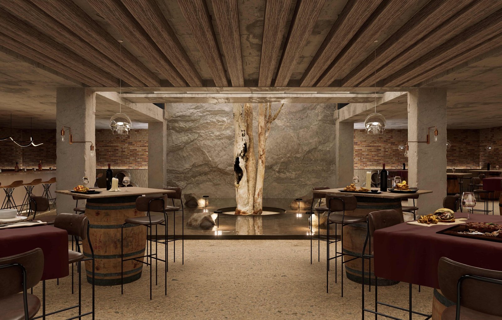 Restaurante moderno en Rosarito diseñado por Diseño en Espiral