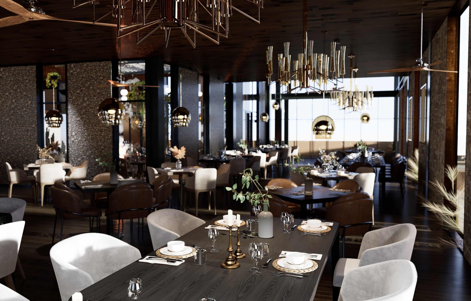 Restaurante moderno en Rosarito diseñado por Diseño en Espiral