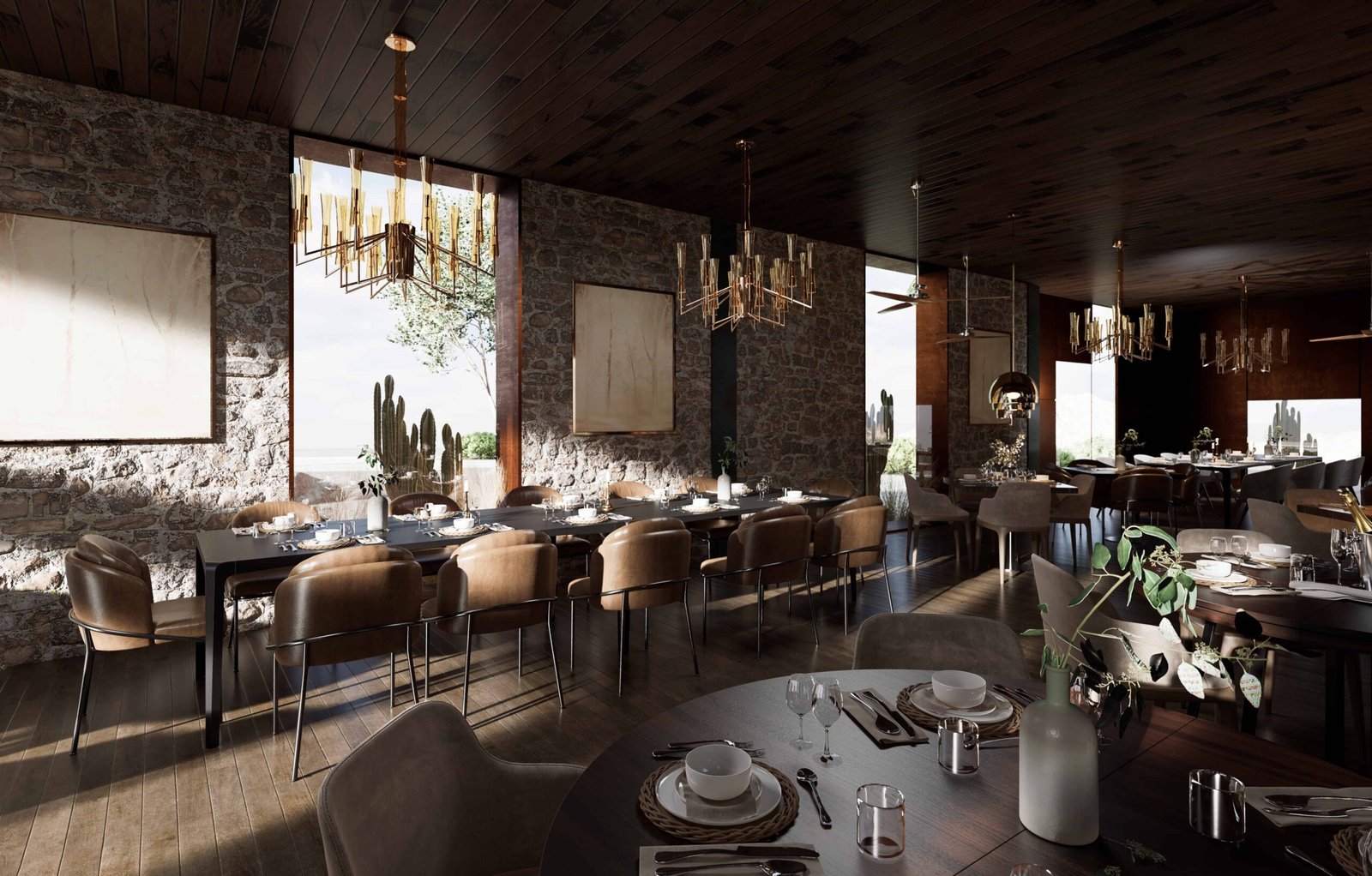 Restaurante moderno en Rosarito diseñado por Diseño en Espiral