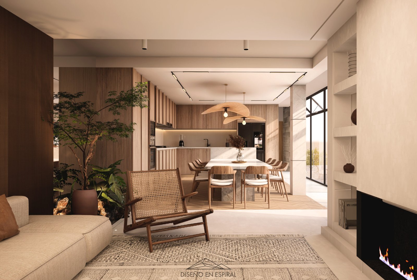 Sala con diseño contemporáneo en Tijuana por Diseño en Espiral