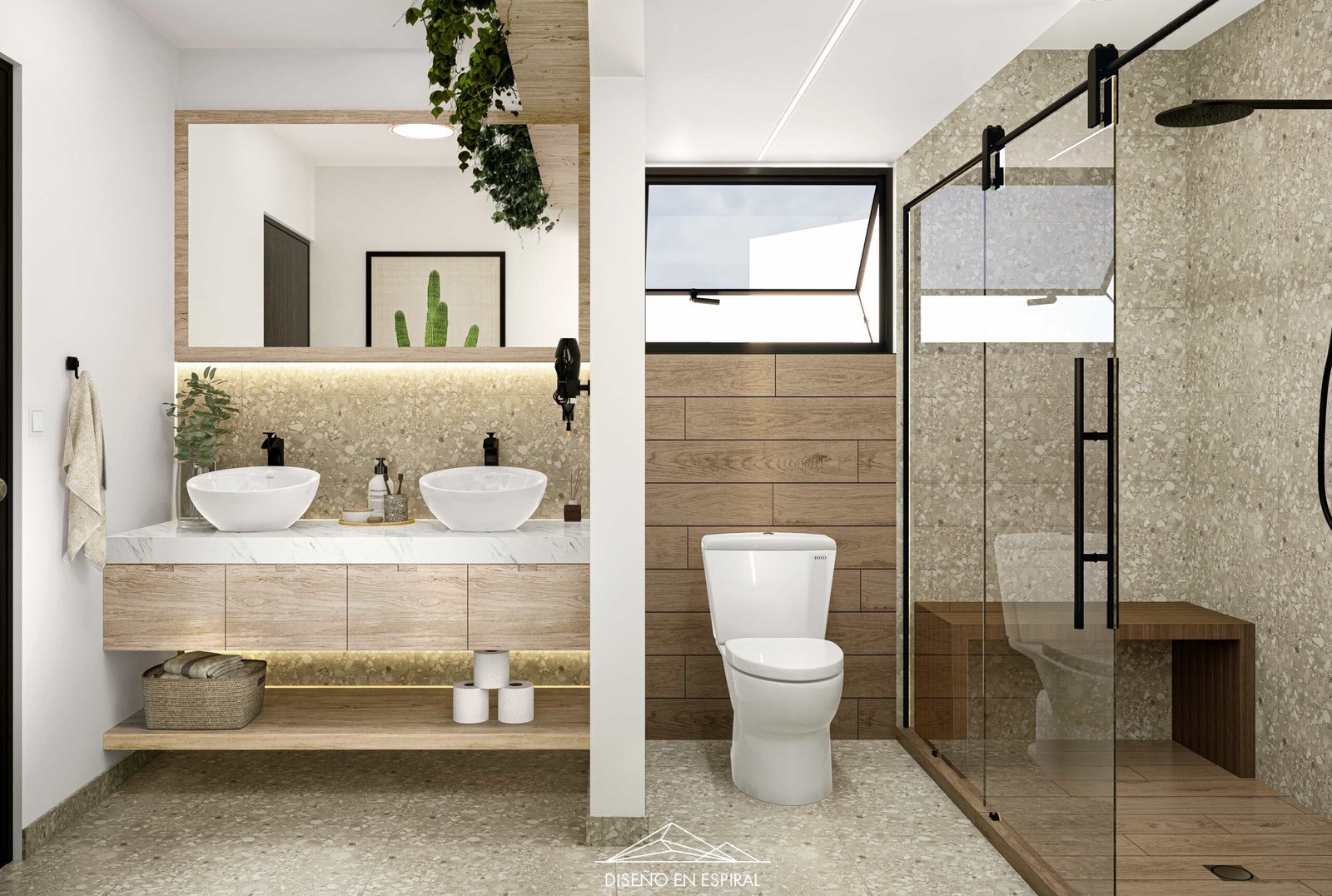 Baño con diseño contemporáneo en Tijuana por Diseño en Espiral