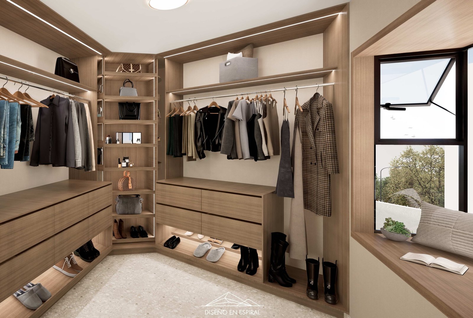 Closet con diseño contemporáneo en Tijuana por Diseño en Espiral