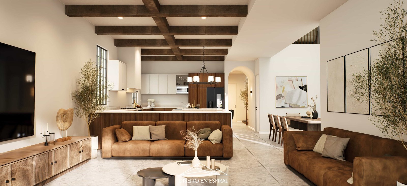 Sala con diseño contemporáneo en Tijuana por Diseño en Espiral