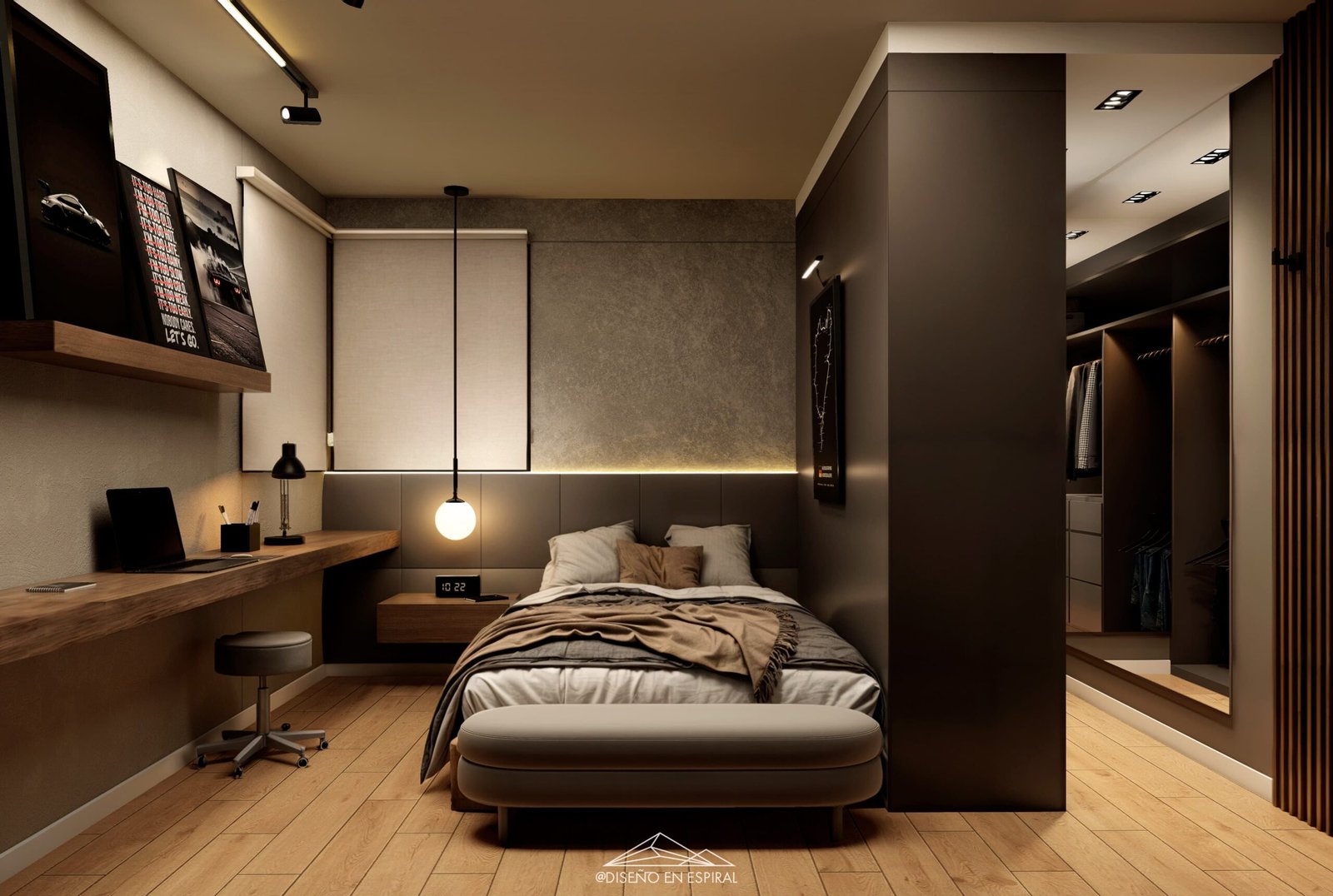 Recámara residencial con diseño contemporáneo en Tijuana por Diseño en Espiral