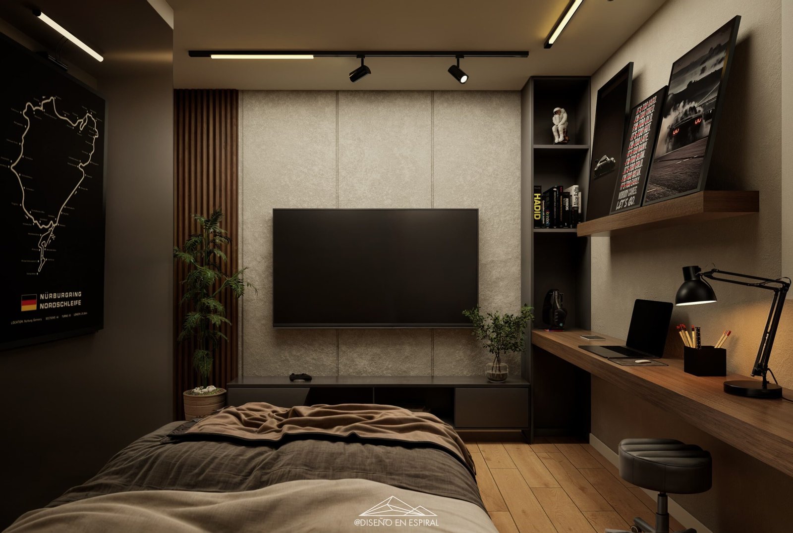 Recámara residencial con diseño contemporáneo en Tijuana por Diseño en Espiral