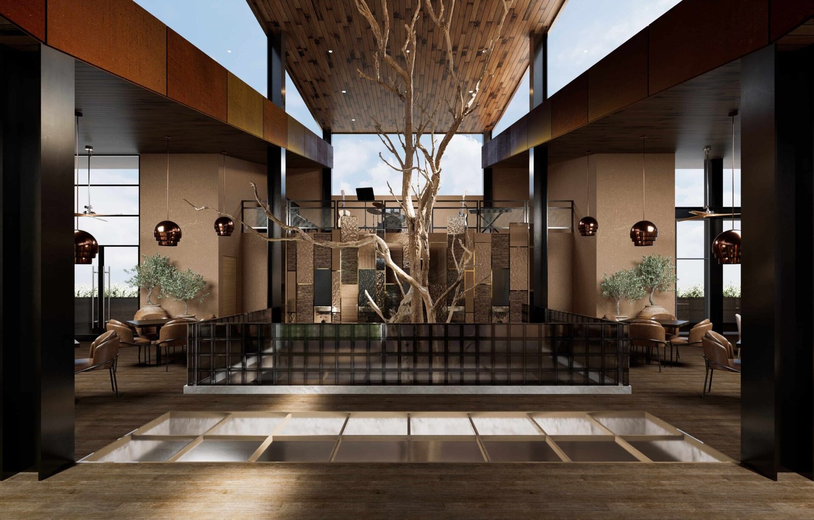 Restaurante moderno en Rosarito diseñado por Diseño en Espiral