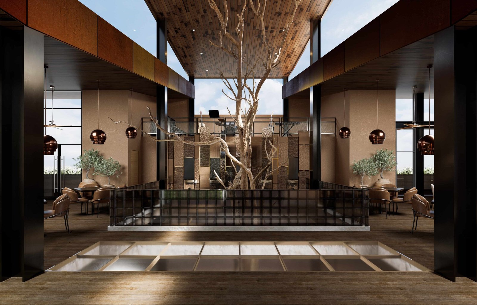 Restaurante moderno en Rosarito diseñado por Diseño en Espiral